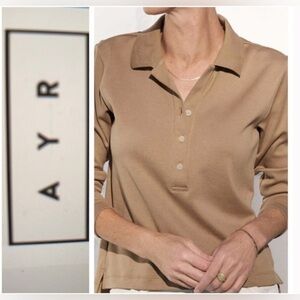 AYR ‘The Franny Polo Tee’ in Chipwich tan Size XS